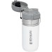 Stanley Quick Flip Water Bottle, Stainless Steel, 0.47 L, Keeps Drinks Cold for 7+ Hours, BPA-Free, Dishwasher-Safe, Push Button Lid, Leak-Proof Thermos Flask, Polar (White)