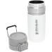 Stanley Quick Flip Water Bottle, Stainless Steel, 0.47 L, Keeps Drinks Cold for 7+ Hours, BPA-Free, Dishwasher-Safe, Push Button Lid, Leak-Proof Thermos Flask, Polar (White)
