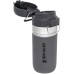 Stanley Quick Flip Water Bottle, Stainless Steel, 0.47 L, Keeps Drinks Cold for 7+ Hours, BPA-Free, Dishwasher-Safe, Push Button Lid, Leak-Proof Thermos Flask, Charcoal