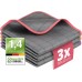 Lavandola® 3 x window cloths, for crystal clear and streak-free windows, 30 x 30 cm, carbon cloths for the home, microfibre window cleaning cloth, glass cloth