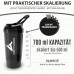 FYRA Protein Shaker 700 ml with Container - Powder Compartment - Protein Shaker, BPA-Free with Strainer and Scale for Whey and BCCA Shakes, Gym Fitness Cup for Isolate and Diet Sports Concentrates