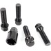 OMP Speed Set of 4 Anti-Theft Screws Rims M14 x 1.5 with Thread Length 40 mm Tapered Shape Black