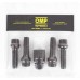 OMP Speed Set of 4 Anti-Theft Screws Rims M14 x 1.5 with Thread Length 40 mm Tapered Shape Black