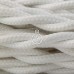 Amarcords - Textile cable for lamps, white, braided, silk, 10 m, with 2 conductors 2 x 0.75 mm - fabric cable covered with coloured vintage fabric for chandeliers, wall lamps and lampshades