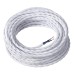 Amarcords - Textile cable for lamps, white, braided, silk, 10 m, with 2 conductors 2 x 0.75 mm - fabric cable covered with coloured vintage fabric for chandeliers, wall lamps and lampshades