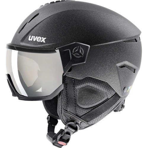 uvex instinct visor - Ski Helmet for Men and Women - with Visor - Individual Size Adjustment - Matte Black - 53 - 55 cm
