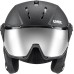 uvex instinct visor - Ski Helmet for Men and Women - with Visor - Individual Size Adjustment - Matte Black - 53 - 55 cm