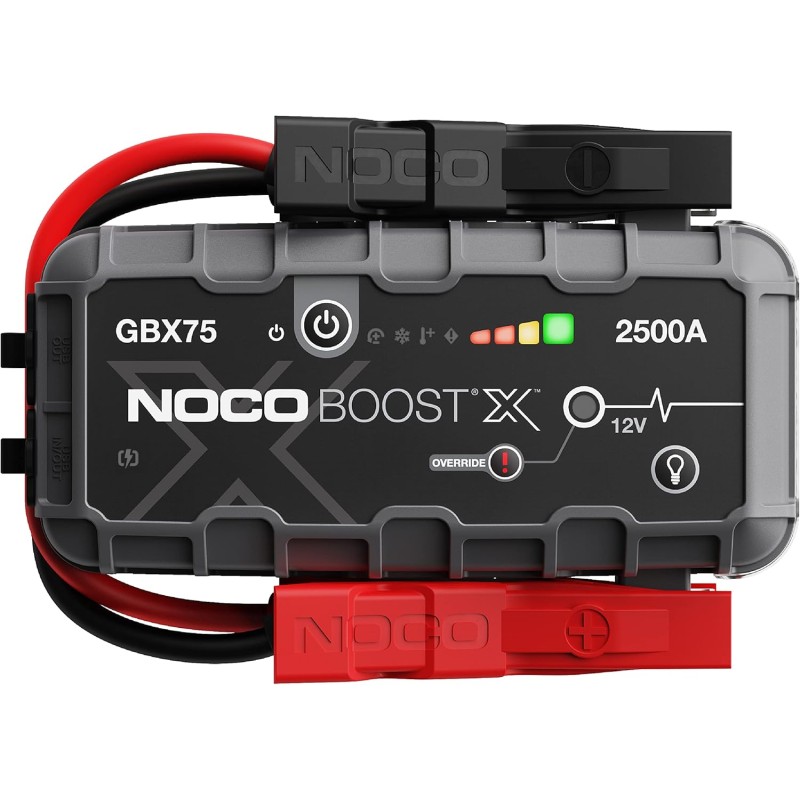 NOCO Boost X GBX75: 2500A UltraSafe Jump Starter Power Bank - 12V Lithium Jump Starter & Starter Cable - Portable Booster for Petrol Engines up to 8.5L & Diesel up to 6.5L