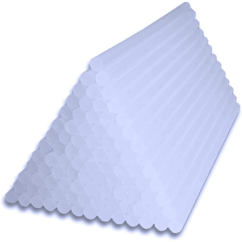 BRIMIX Pack of 50 11mm x 200mm Clear Silicone Heating Rods 11mm x 200mm Extra Long for Crafts and Crafts Ideal Replacement for Your Silicone Gun