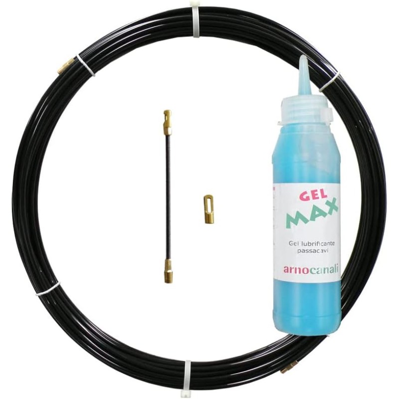 Arnocanali KITAN410 Nylon Perlon Monofilament Probe Kit Ø4 mm, Probe Length 10 Metres and Sliding Fluid, 150 ml