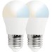 Garza Smart LED Light Bulb, 2 Pack Spherical WiFi 5.5W (40W Incandescent Equivalent) E27 CCT Dimmable Programmable Voice App Control Alexa/Google WiFi 2.4GHz