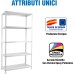 Simonrack Advantage Heavy Duty Shelving Unit 180 x 80 x 30 cm Metal Shelving Basement Shelf Bending 75 kg 5 Shelves White