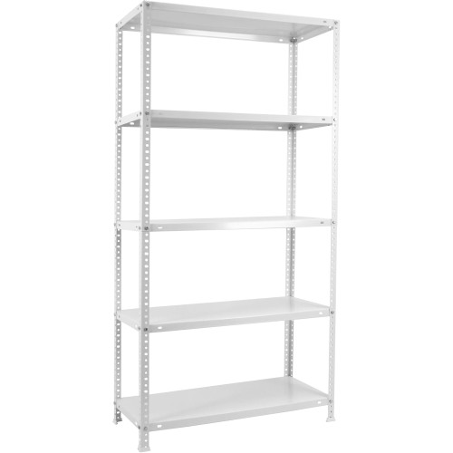 Simonrack Advantage Heavy Duty Shelving Unit 180 x 80 x 30 cm Metal Shelving Basement Shelf Bending 75 kg 5 Shelves White