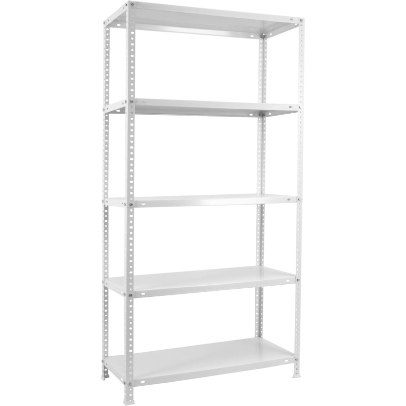 Simonrack Advantage Heavy Duty Shelving Unit 180 x 80 x 30 cm Metal Shelving Basement Shelf Bending 75 kg 5 Shelves White