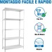 Simonrack Advantage Heavy Duty Shelving Unit 180 x 80 x 30 cm Metal Shelving Basement Shelf Bending 75 kg 5 Shelves White