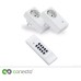 conecto Remote Control Socket Set (2 x Radio Sockets, 1 x Remote Control), Indoor, White