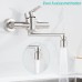 Wall Kitchen Tap 360° Rotatable 304 Stainless Steel Tap Kitchen Wall Fitting Sink Mixer Tap Wall Mounted Single Lever Mixer Tap for Kitchen with Swivel Spout, Silver