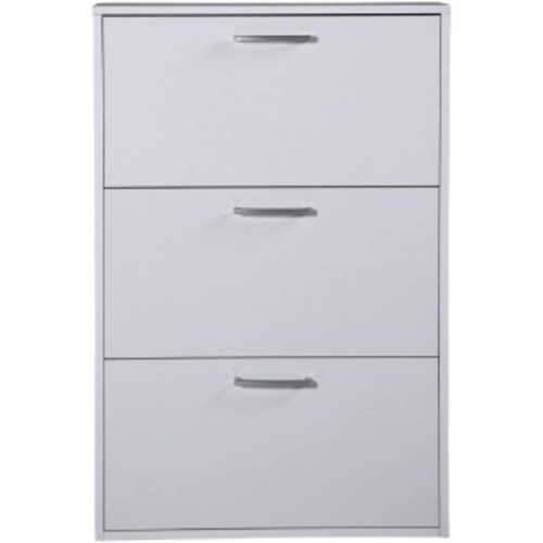 Composad Facile Shoe Rack with 3 Flaps, Narrow Space Saving Shoe Rack, Slim Shoe Rack, White Shoe Rack, 65.10 x 99.60 x 15 cm, White Made in Italy