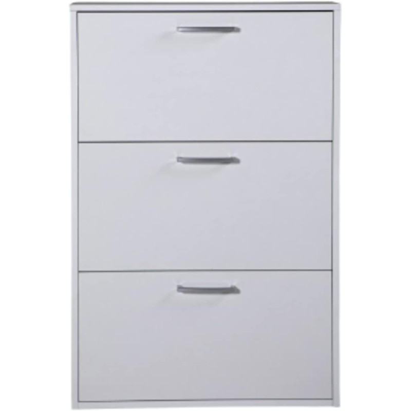 Composad Facile Shoe Rack with 3 Flaps, Narrow Space Saving Shoe Rack, Slim Shoe Rack, White Shoe Rack, 65.10 x 99.60 x 15 cm, White Made in Italy