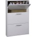 Composad Facile Shoe Rack with 3 Flaps, Narrow Space Saving Shoe Rack, Slim Shoe Rack, White Shoe Rack, 65.10 x 99.60 x 15 cm, White Made in Italy