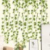 KASZOO Pack of 12 Ivy Artificial Fairy Lights, Ivy Garland with 252 LEDs Fairy Lights, Curtain LED for Wedding, Office, Garden, Party, Wall Decoration