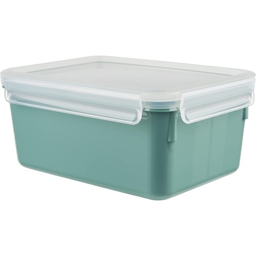 Emsa N10130 Clip & Close Colour Edition Food Storage Container, 2.2 Litres, 100% Leak-Proof/Hygienic, BPA-Free, Dishwasher, Microwave and Freezer Safe, Powder Green