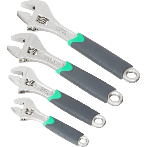 Amazon Brand - Denali 4-компонентен комплект регулируеми гаечни ключове с неплъзгаща се ръкохватка (6