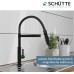SCHÜTTE 79147 Miami Kitchen Tap 360° with Soft Touch Hose, Single Lever Mixer Tap with Extendible Magnetic Dish Rinser, Mixer Tap for Sink, Kitchen Tap Matt Black