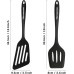 Spatula, Heat-Resistant Plastic Spatula, Kitchen Utensil Set, Dishwasher Safe Non-Stick Turner Cookware, Black Spatula for Cooking, Baking, Flip, 34 cm