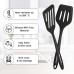 Spatula, Heat-Resistant Plastic Spatula, Kitchen Utensil Set, Dishwasher Safe Non-Stick Turner Cookware, Black Spatula for Cooking, Baking, Flip, 34 cm