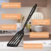 Spatula, Heat-Resistant Plastic Spatula, Kitchen Utensil Set, Dishwasher Safe Non-Stick Turner Cookware, Black Spatula for Cooking, Baking, Flip, 34 cm