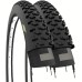 Ecovelò Unisex - Adult 2 MTB Tyres, 24 x 1.95 (50-507), Black, One Size