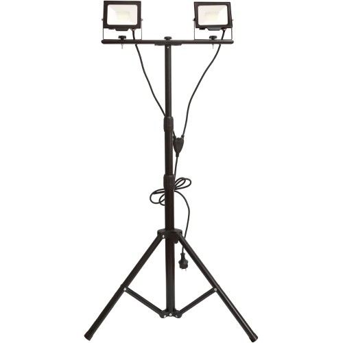 avide 2 x 20 W LED Spotlight with Tripod 3200 Lumens 1.5 m Cable and Energy Efficiency Class A+ | Flexible Lighting System | Waterproof and Splash-proof Floodlight