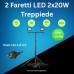 avide 2 x 20 W LED Spotlight with Tripod 3200 Lumens 1.5 m Cable and Energy Efficiency Class A+ | Flexible Lighting System | Waterproof and Splash-proof Floodlight