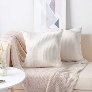Artscope Set of 2 Decorative Cushion Covers 45 x 45 cm Corduroy Pure Colour Cushion Cover Soft Plush Cushion Cover Set Cushion Case for Sofa Car Bedroom Home Decorative Cushion Covers
