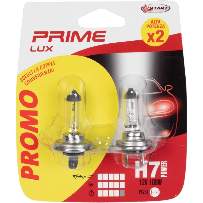 Pair of H7 12V 100W PX26d Halogen Car Bulbs