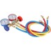 Coolant Air Conditioner Tools, AC Diagnostic Manifold Gauge with Hose and Hook Kit, Coolant Refill Hose Gauge