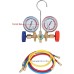 Coolant Air Conditioner Tools, AC Diagnostic Manifold Gauge with Hose and Hook Kit, Coolant Refill Hose Gauge