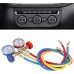 Coolant Air Conditioner Tools, AC Diagnostic Manifold Gauge with Hose and Hook Kit, Coolant Refill Hose Gauge