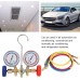 Coolant Air Conditioner Tools, AC Diagnostic Manifold Gauge with Hose and Hook Kit, Coolant Refill Hose Gauge