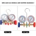 Coolant Air Conditioner Tools, AC Diagnostic Manifold Gauge with Hose and Hook Kit, Coolant Refill Hose Gauge