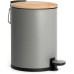 Kazai.® Bamboo Cosmetic Bin | Soft Close and Non-Slip | 3 Litres | Grey