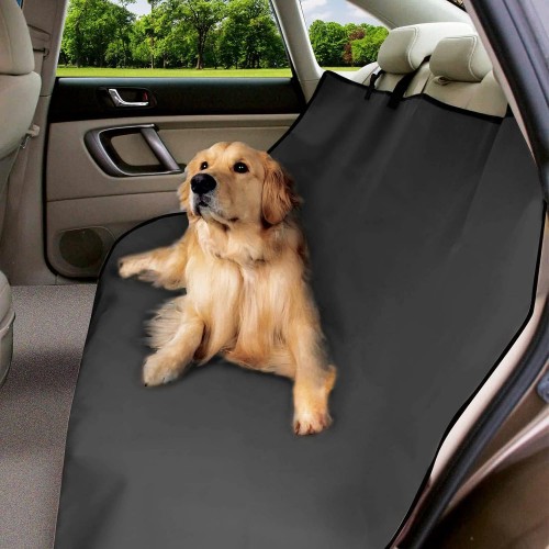 URAQT Universal Car Boot Protector, 600D Oxford Waterproof Boot Blanket, Dog Blanket, Car Seat Covers for Dogs, Car Rear Seat, Comes with 4 Headrest Straps 145 cm x 125 cm