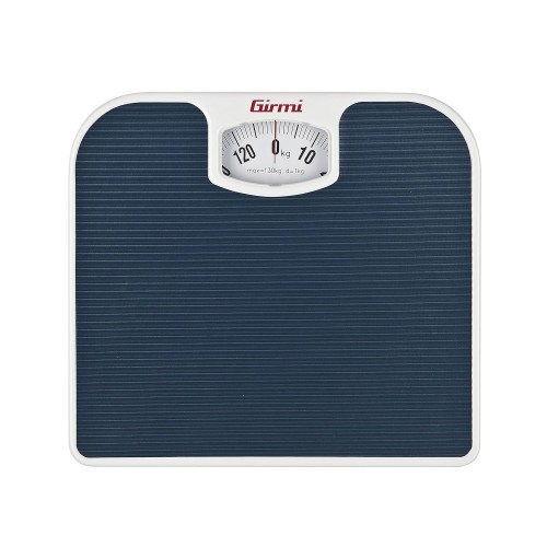 Girmi BP02 Mechanical Analogue Bathroom Scale 1kg/130kg Large Dial Non Slip Tread Easy Read Vintage Blue
