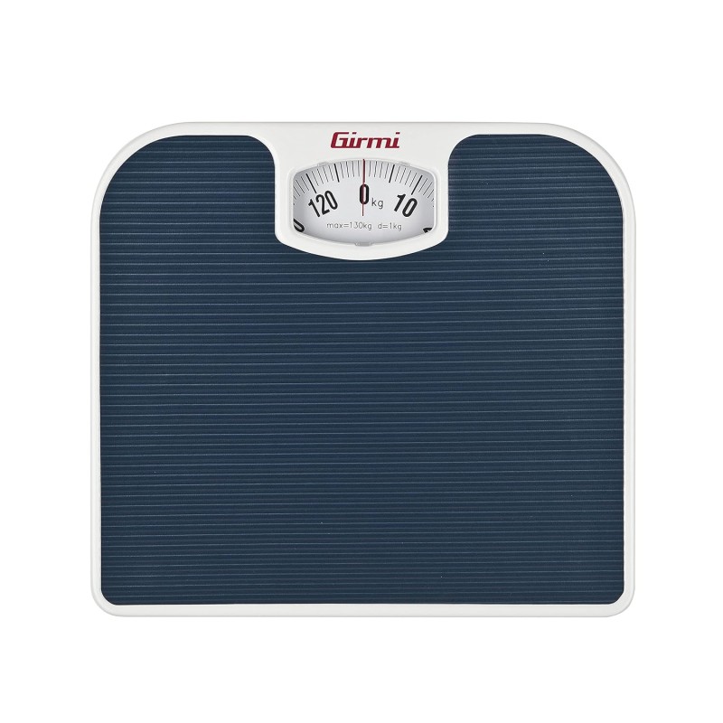 Girmi BP02 Mechanical Analogue Bathroom Scale 1kg/130kg Large Dial Non Slip Tread Easy Read Vintage Blue