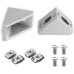 Gativs Corner Brackets, Pack of 15, Aluminium Profile, Corner Brackets, L Right Angle Angle Aluminium Angle 20 x 20 x 17 mm with M5 T-Nut and M5 Allen Screw for Industrial Construction Industry