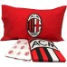 AC Milan Red and Black 100% Cotton Single Duvet Cover Set