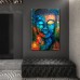 TISHIRON Wall Decor, Colorful Abstract Buddha Head Wall Art Zen Poster Modern Home Decor Living Room Study Bedroom Canvas Prints Painting Decoration 24x16 inch