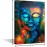 TISHIRON Wall Decor, Colorful Abstract Buddha Head Wall Art Zen Poster Modern Home Decor Living Room Study Bedroom Canvas Prints Painting Decoration 24x16 inch