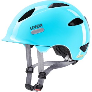 Uvex oyo Lightweight Bicycle Helmet for Children, Individual Size Adjustment, Expandable with LED Light, Cloud Blue-Grey, 50–54 cm